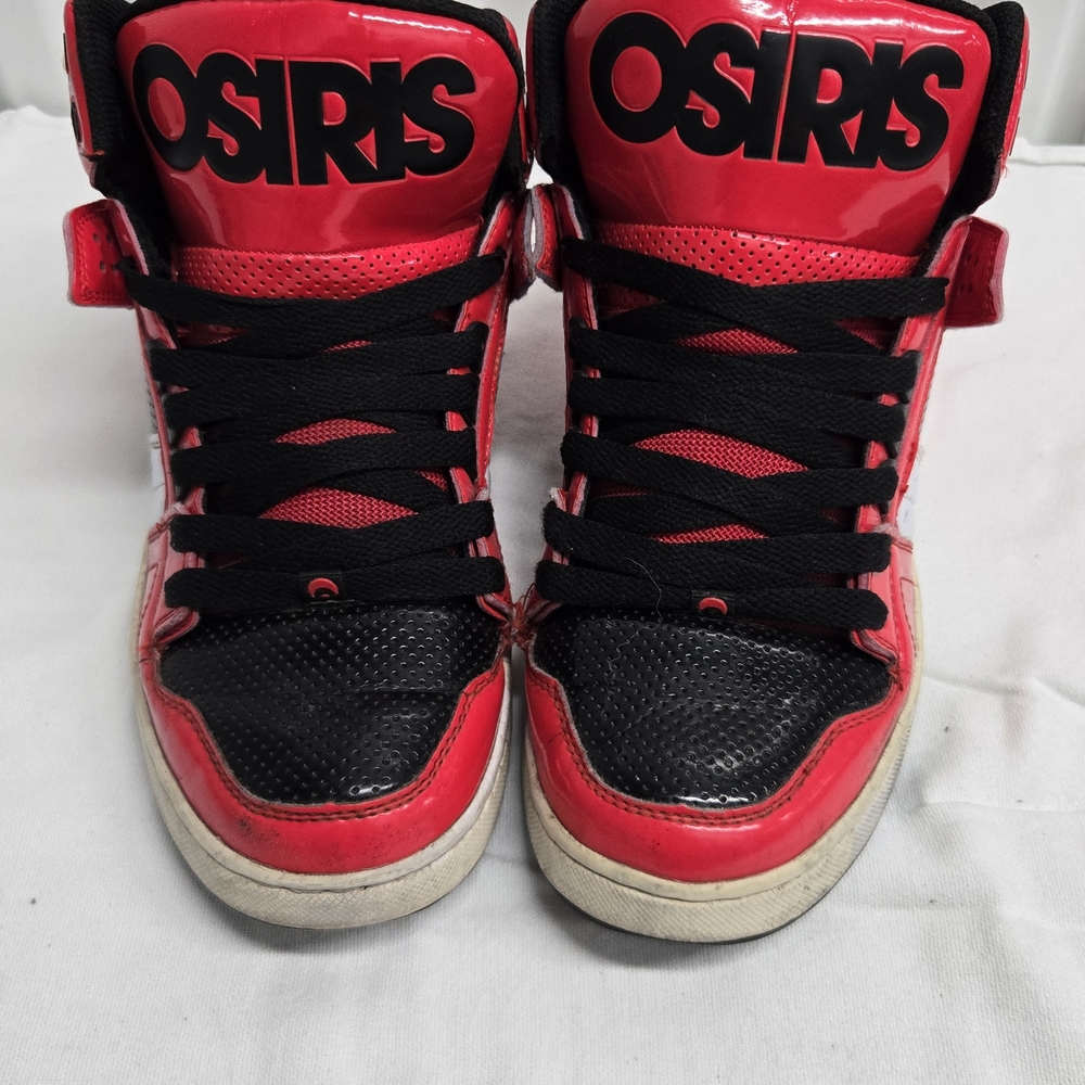 Osiris High-Top Skate Shoes Red and Black
